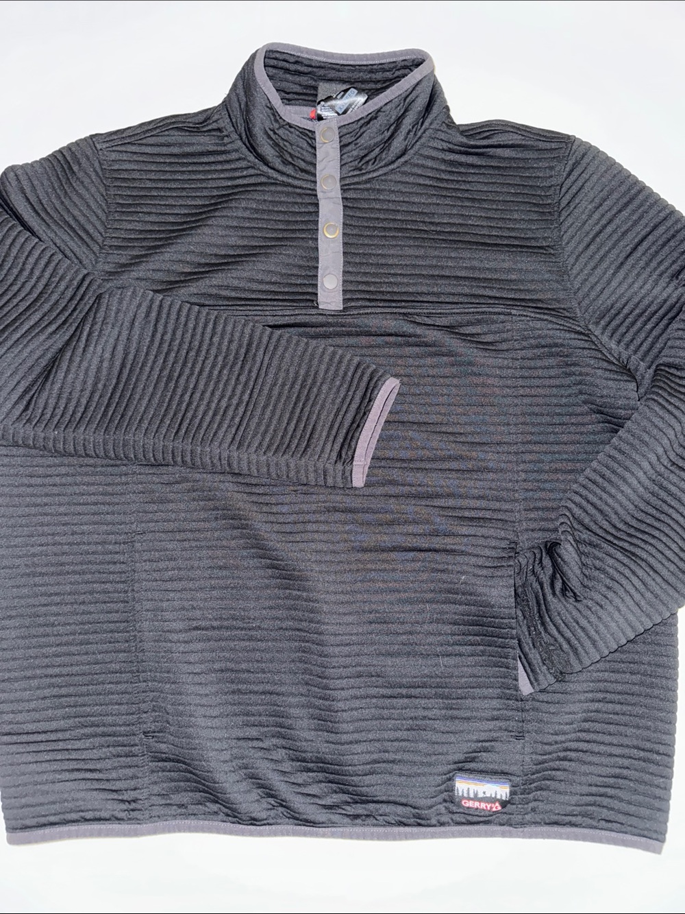 Gerry Weber Black Ribbed Quarter-Snap Zip-Up Sweater